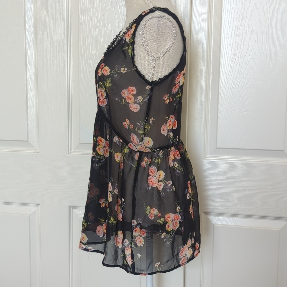 Kirra Black Sheer Floral Tank - Picture 3 of 6